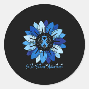 Sunflower Colon Cancer Awareness Month Classic Round Sticker