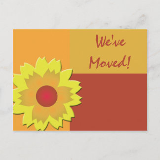 Sunflower Colour Block Change of Address Announcement Postcard