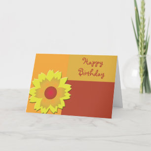 Sunflower Colour Block Happy Birthday  Card