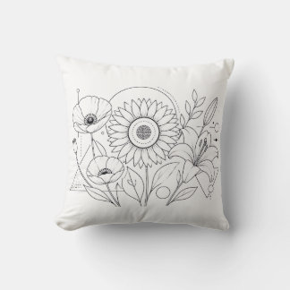 Sunflower Colouring Book Pillow