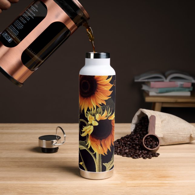 Sunflower Copper Insulated Bottle or Water Bottle (Coffee)