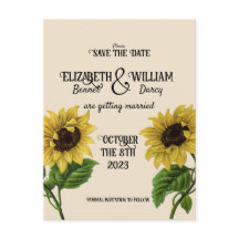 Sunflower Cottagecore Vintage Save The Date