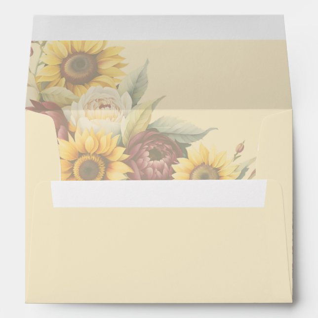 Sunflower Country Elegance matching wedding Envelope (Back (Bottom))