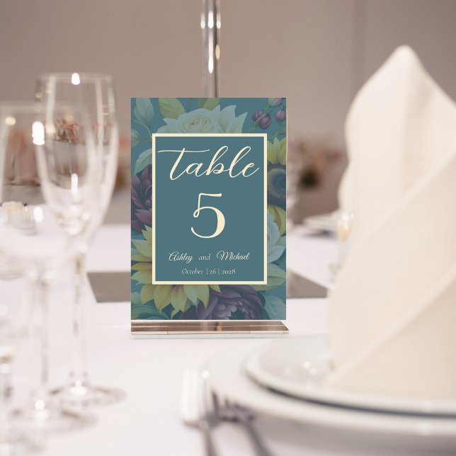 Sunflower Country Elegance Wedding Table Number (Creator Uploaded)