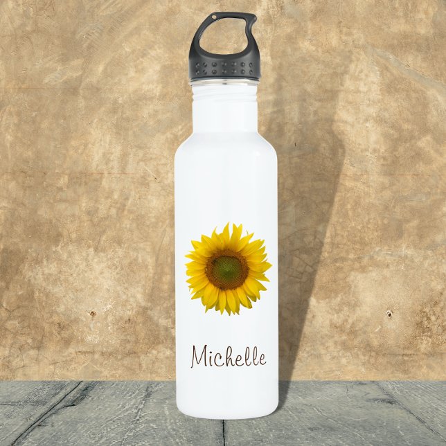 Sunflower Country Floral Cute Script 710 Ml Water Bottle (Creator Uploaded)