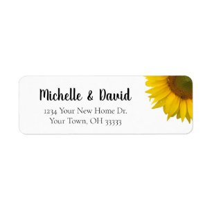 Sunflower Country Floral Wedding Return Address