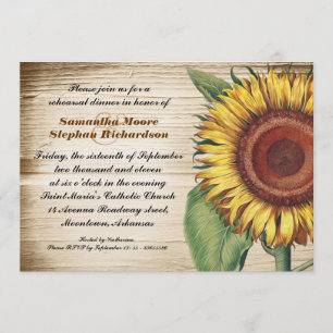 sunflower country rehearsal dinner invites