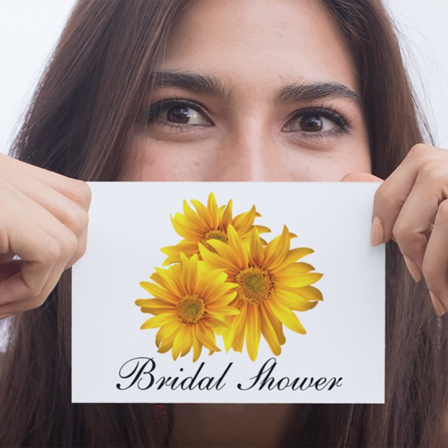 Sunflower Country Yellow Floral Bridal Shower Invitation Postcard (Creator Uploaded)