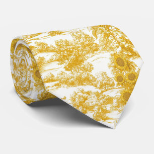 Sunflower Countryside Vintage Yellow Toile (7) Tie