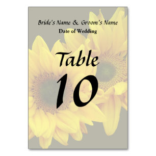 Sunflower Couple Arm in Arm Table Number