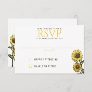 Sunflower Couple RSVP Card
