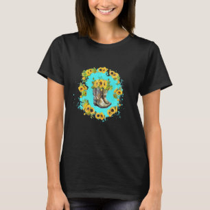 Sunflower Cowgirl Boot Vintage For Cow Girl Countr T-Shirt