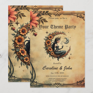 Sunflower Crescent Queen  Invitation