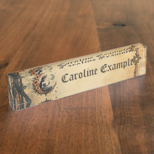 Sunflower Crescent Queen Nameplate