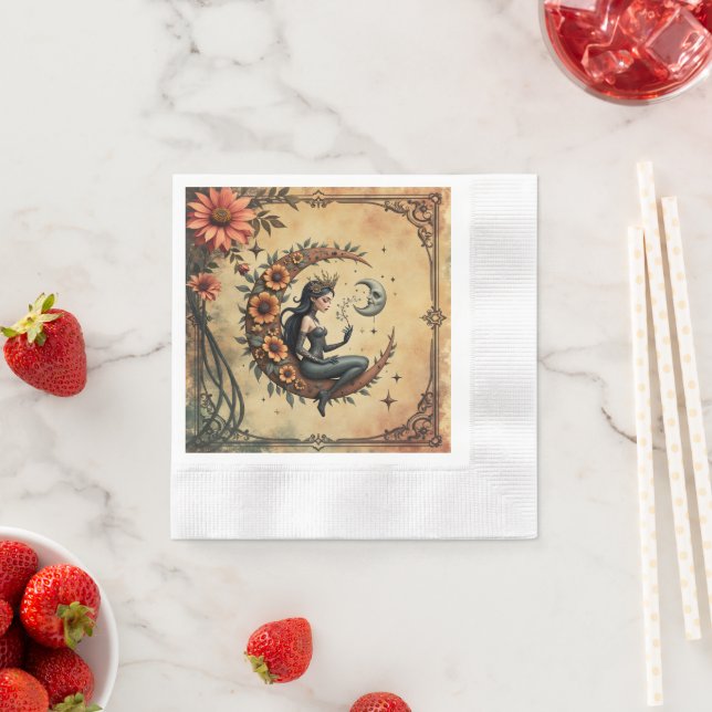 Sunflower Crescent Queen  Napkin (Insitu)