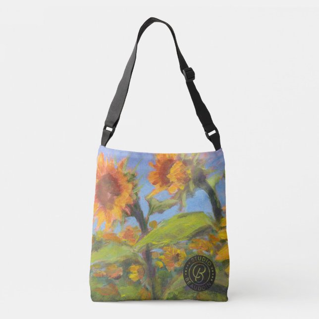 Sunflower Cross-over Bag with Black Logo (Back)