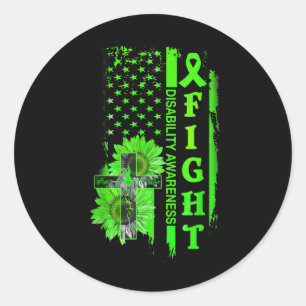 Sunflower Crossing Disability Awareness Classic Round Sticker