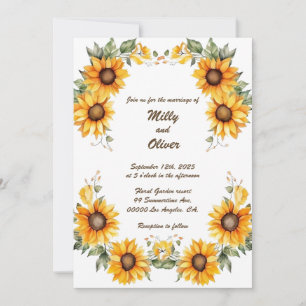 Sunflower Curves: Personalized Wedding Invitation