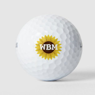 Sunflower Custom Monogram Golf Balls