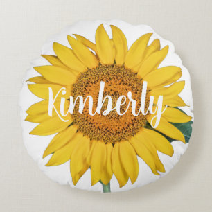 Sunflower Custom Round Cushion