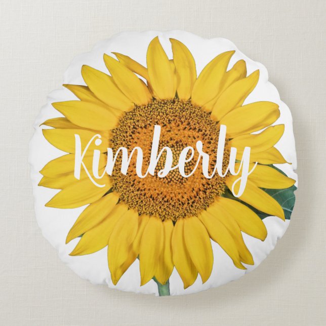 Sunflower Custom Round Cushion (Front)