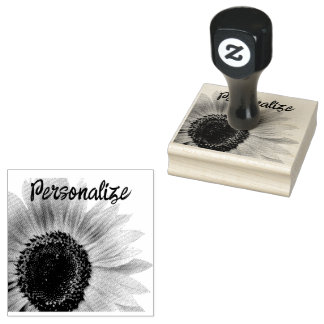 Sunflower Custom Rubber Stamp