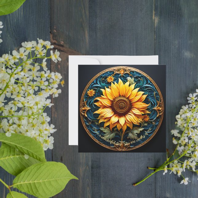 Sunflower Customisable Inspirational Holiday Card (Creator Uploaded)