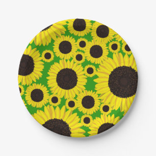 Sunflower Cute 1st Birthday Plates
