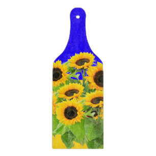 Sunflower Cutting Board Ukrainian Flag Colours