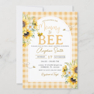 Sunflower Daisy Bee Mummy To Bee Baby Shower Invitation