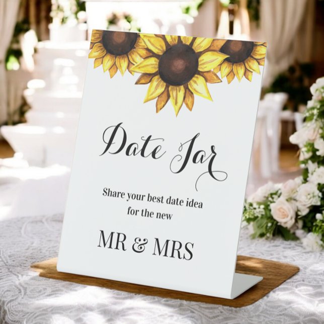 Sunflower Date Jar Wedding Pedestal Sign (Creator Uploaded)