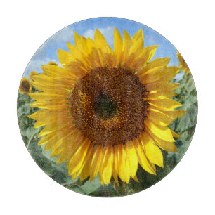 Sunflower Decorative Glass Chopping Board