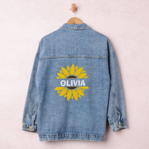 Sunflower Denim Jacket (Personalised)