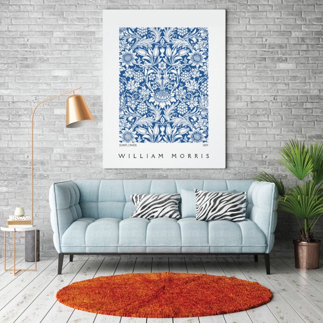 Sunflower Design in Blue William Morris Poster (Creator Uploaded)