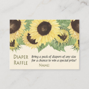 Sunflower Diaper Raffle Tickets