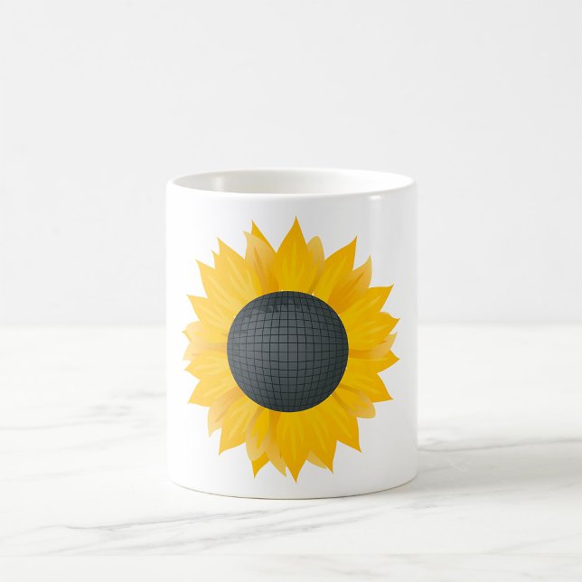 Sunflower Disco Ball Retro Party Vibe  Coffee Mug (Creator Uploaded)