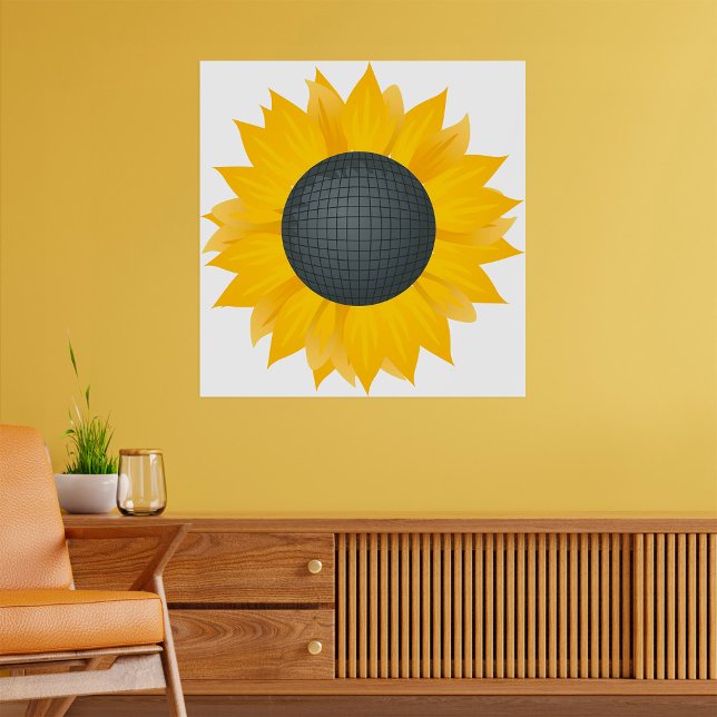 Sunflower Disco Ball Retro Party Vibe  Poster (Creator Uploaded)