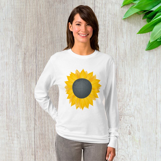 Sunflower Disco Ball Retro Party Vibe  T-Shirt (Creator Uploaded)