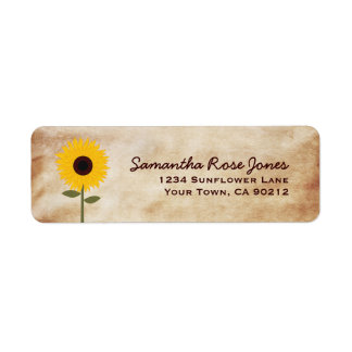 Sunflower Distressed Paper Look Custom Address