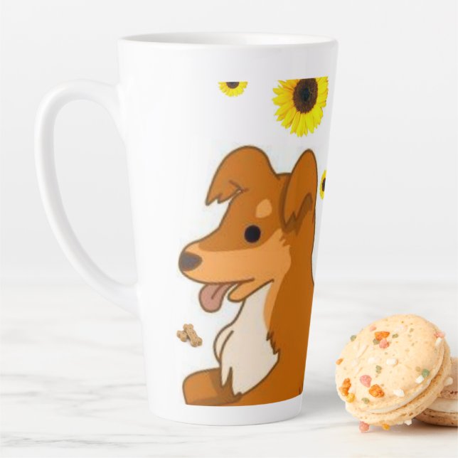 Sunflower Dog Latte Mug (In Situ)