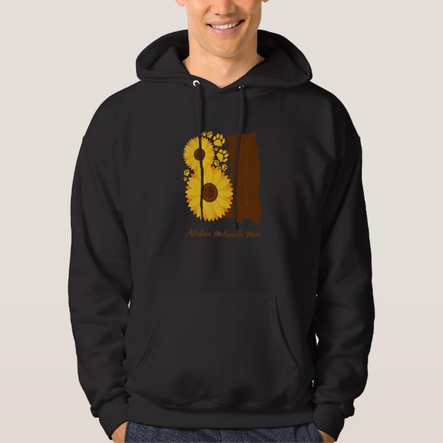 Sunflower Dog Mom - Alaskan Malamute Premium Hoodie (Front)