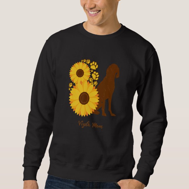 Sunflower Dog Mom - Vizsla Premium Sweatshirt (Front)