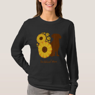 Sunflower Dog Mom - Wiener Sausage Dog Dachshund T-Shirt