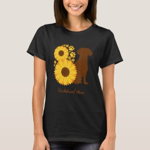 Sunflower Dog Mom - Wiener Sausage Dog Dachshund T-Shirt
