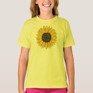 Sunflower Drawing T-Shirt