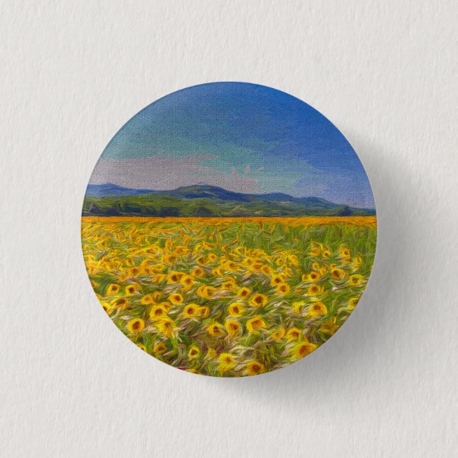 Sunflower Dreams Art 3 Cm Round Badge (Front)