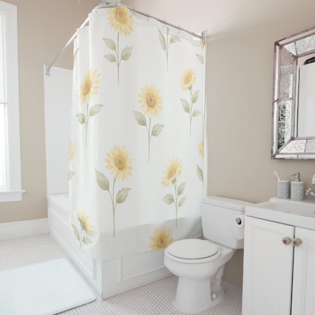 Sunflower Dreams Shower Curtain (In Situ)