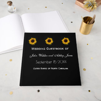 Sunflower Droplets Wedding Guest Book