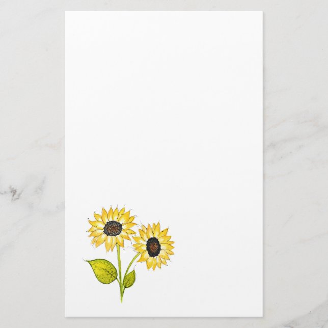 Sunflower Duet Stationery (Front)