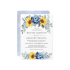 Sunflower Dusty Blue Slate Peony Floral Wedding